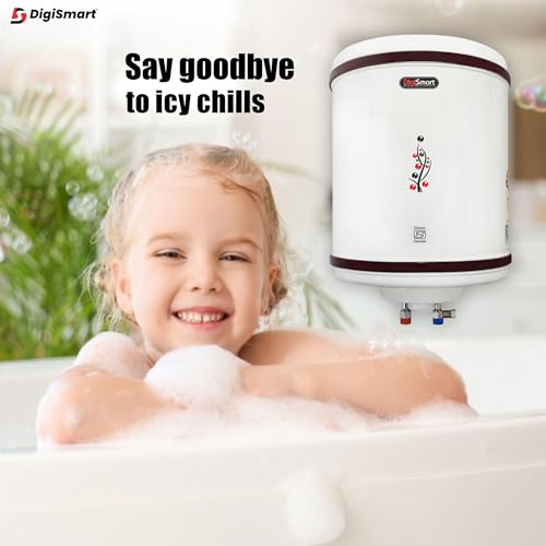 Image of DIGISMART 25L Storage Water Heater Hotline | 2000W | BEE 5 Star Rated | Anti-Rust Metal Body | Heavy Duty ISI Heating Element | Adjustable Thermostat | Free Installation Kit | 3 Year Warranty | Ivory