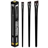 LIUDEX Eyeliner & Eyebrow Brush Set | Fine Angled, Slanted, Ultra-Thin Flat Makeup Brushes for Precision Gel & Brow Tinting with Soft Synthetic Hairs | For PMU Microblading Eyebrow Mapping