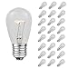 Novelty Lights 25 Pack S14 Outdoor Patio Party Replacement Bulbs, Clear, E26 Medium Base, 11 Watt