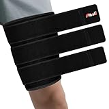 Hiball Adjustable Thigh and Hamstring Compression Sleeve with 3 Pressure Straps, Thigh Brace for Women Men, Non-Slip Hamstring Compression Wrap, Quad Support Bandage, Upper Leg Brace for Pulled Groin
