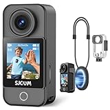 SJCAM C400 Pocket Bundle POV(sans Carte),Camera Vlog 4K,Caméra Sport Écran Tactile,Enregistrement 172 Minutes,Stabilisation 6 Axes,Étanche,idéale pour Vlog,Voyages et promenades,Noir