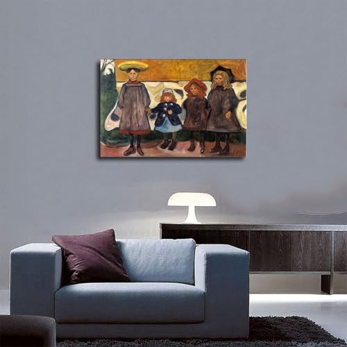 Four Girls in Asgardstrand Munch déco murale bureau sans vide - 6
