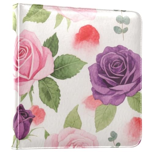 Photo Album 4x6, 5x7,6x8,Artificial Leather Photo Albums with 20 Detachable Sheets Rose Pattern for Family Wedding,Multi 28