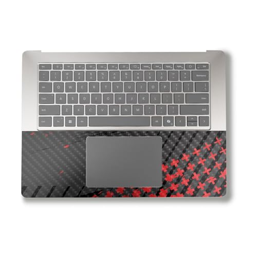Image of Carbon Fiber Laptop Skin Compatible with Alienware M18 R2 (2024) - Grunge Red - Premium 3M Vinyl Protective Wrap Decal Cover - Easy to Apply | Crafted in The USA by MightySkins