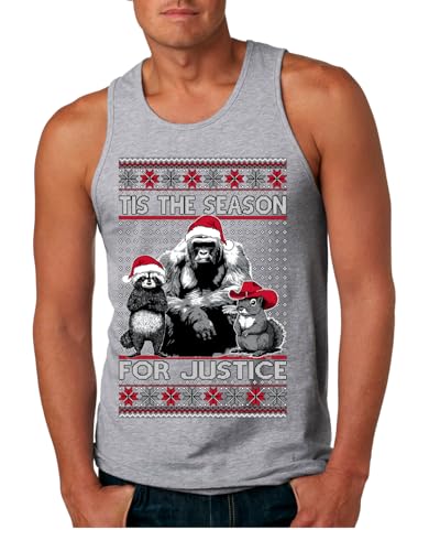 Tis The Season for Justice RIP Harambe Peanut The Squirrel Ugly Christmas Mens Tank Top