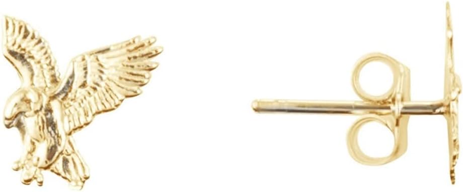 Fine 10k Gold American Bald Eagle Stud Earrings
