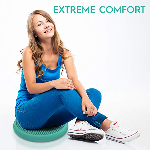 Image of Bouncyband - Wiggle Seat - Green, 13 inch D - Large Sensory Cushion for Kids Ages 6-18+ - Promotes Active Learning, Improves Student Productivity, Includes Easy-Inflation Pump