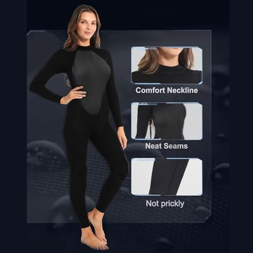 Macacão feminino masculino de neoprene de 3 mm, traje de mergulho de corpo inteiro para homens e mul