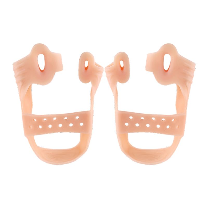 Silicone Bunion Corrector with Toe Separator, Hallux Valgus Splint, Overlapping Toe Spacer, 1 Pair (skin color)