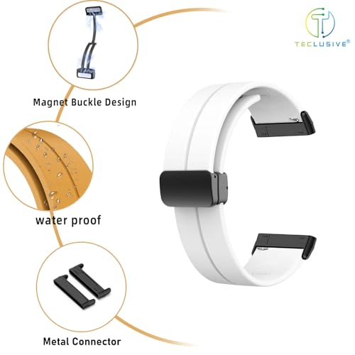 Image of T TECLUSIVE Soft Silicone Strap Band with Magnetic Lock Compatible for Fitbit Versa 4 / Versa 3 / Sense 2 | Adjustable Silicone Rubber Band for Versa 4 3 Sense
