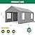 COBIZI Carports 10x20 Heavy Duty Car Canopy Garage with Removable Sidewalls, Galvanized Frame Portable Carport Canopy with Built-in Sandbags & All-Season Tarp for Car Boat Truck, Gray Upgrade 2.0