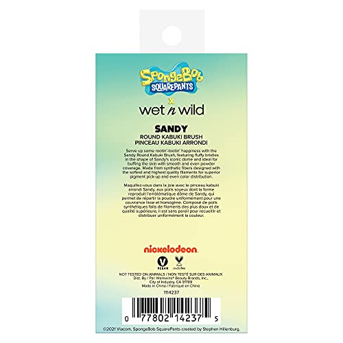 Wet N Wild 1114237, Round Kabuki Brush Spongebob Squarepants Makeup Tools Cheeks Round Foundation Brush, Sandy #TOP4