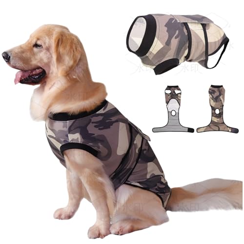 Image of PET Glam Recovery Suit for Dogs Cats, After Surgery, Alternative E-Collar Dog CAT. PET Shirt Breathable Abdominal Wounds, Neuter Cotton, Prevent Licking Onesie Surgical (Green, XXL)