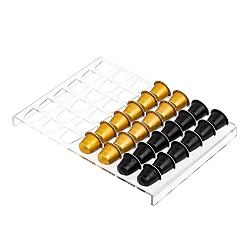 Comparison: Best Nespresso Clear Pod Holder 7 Sumerflos Coffee Pod Storage Organizer Tray Drawer, Holds 42 Capsules Compatible with Nespresso original pods Insert for Kitchen Home Office Capsule Drawer Capsule Holder and Organizer - Clear