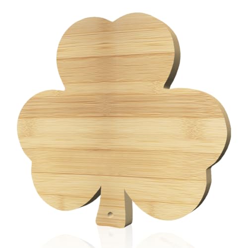 Tabla de cortar de bambú con diseño de trébol 34x31.6 cm miniatura 1