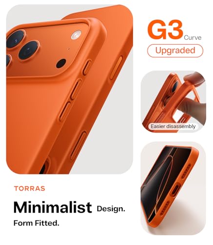 Image of TORRAS Slim Fit for iPhone 17 Pro Max Case Thin 6.3 inch Velvety Matte Orange