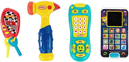 Wala - Learning Music Playset Bundle Smartphone With Car Keys Remote Tv Control And Hammer - Pretend N Play With Storage Bag #TOP1