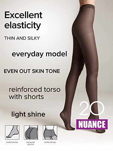 Image of Conte Control Top Tension Sheer Pantyhose Tights with Silky Matte Effect Nuance 20 Den