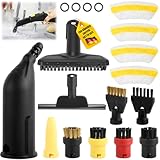 18 Stück Zubehör für Kärcher Dampfreiniger SC1 SC2 SC3 SC4 SC5 – Dampfreiniger Bürste Set, inkl Mikrofaser-Tücher, Gebogene Düse, Fugenbürste, Fensterabzieher – Perfekt für Gründliche Reinigung