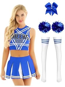 Inhzoy HZY1071 Zestaw Cheerleaderki Niebieski