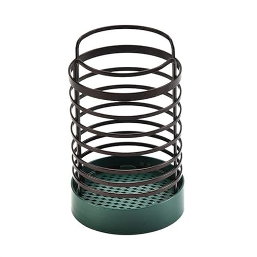 KFGISD, Cesta de secado de utensilios de alambre de hierro con base de plástico, soporte de metal for utensilios de cocina, organizador de utensilios, bloque de cuchillos,Cubertero(Green)