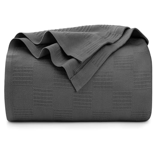 Utopia Bedding Smoke Gray 100% Cotton Blanket [Queen Size - 90x90 Inch] 350GSM Lightweight, Soft and Breathable Thermal Blanket for All Seasons