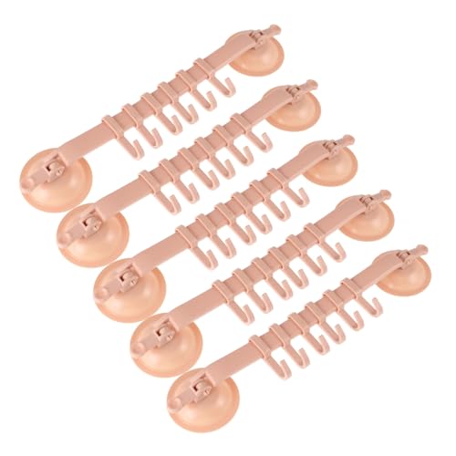 SOESFOUFU 5Pcs Movable Suction Hooks for Kitchen Bathroom Wall Mounted Storage Holder Strong Design Space Saving for Towels Utensils