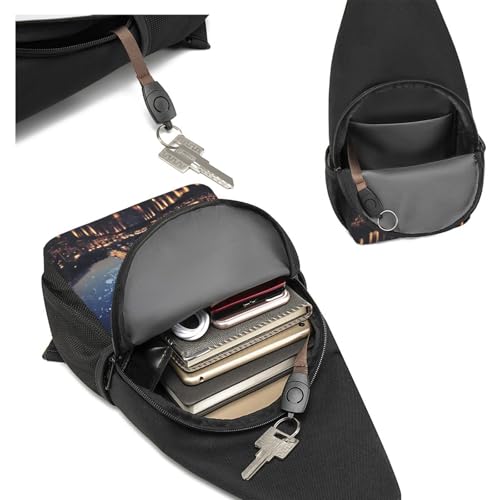 Mochila Sling Negra Compacta para Uso Diario miniatura 5