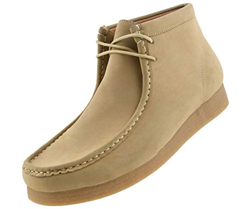 Amali Jason2 Chukka Boots for Men - Men\'s High-Top Casual Boots Manmade Suede Desert Chukka Boots - Casual Boots Lace Up Crepe Rubber Sole - Mens Desert Chukka Boots Tan Size 10 - Thumbnail 2