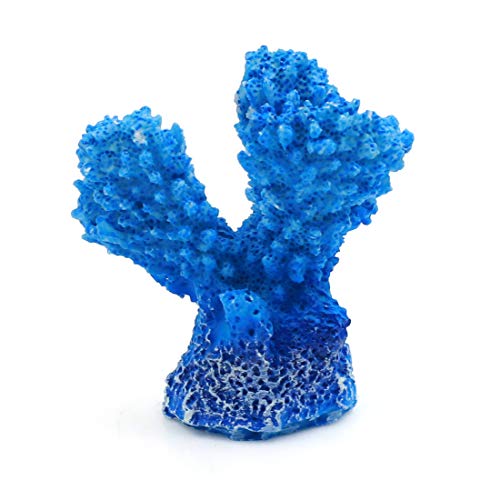 Sourcingmap® Harz Mini Koralle Pflanze Aquarium Fischglas Landschaft Dekor Riff Ornament Blau DE