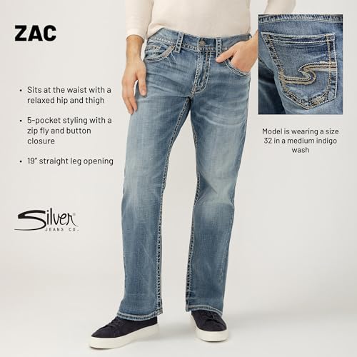 Image of Silver Jeans Co. Men's Zac Relaxed Fit Straight Leg Jean - Legacy
