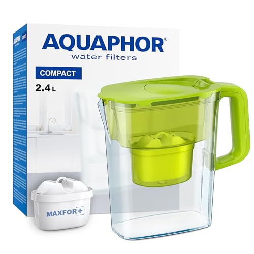 AQUAPHOR Water Filter Jug Compact with 1 X Maxfor+ Filter – 2.4L Capacity – Light Green