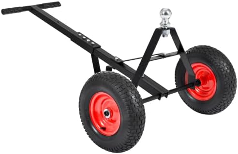 Trailer Dolly, 1000lbs Tongue Weight Capacity, Manual Tow Dolly with Flat-Free Tires and 2 Inch Hitch Ball, Hand Trailer Mover for Boat, RV, Camper, Utility and Cargo Trailers, Black