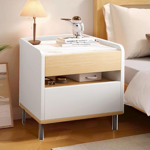 Catálogo de Buro Chocolate , listamos los 10 mejores. 43 GM Bear Mesitas De Noche para Recamara con Cajones, Buro Minimalista Madera para Sala, Mesa Auxiliar Alta Estilo Madera, Color Blanco Y Beige, 40 X 34 X 50 cm