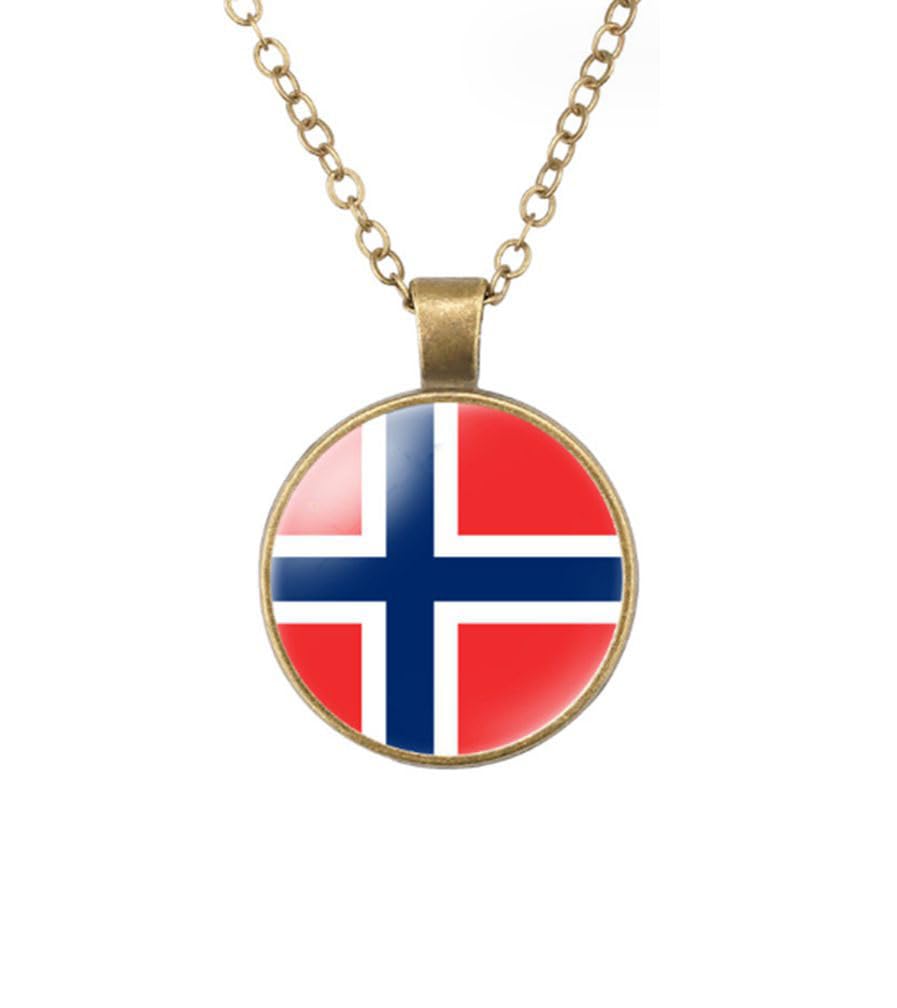 World Most Countries Flag Zinc Alloy Necklace Pendant Necklace for Men Women