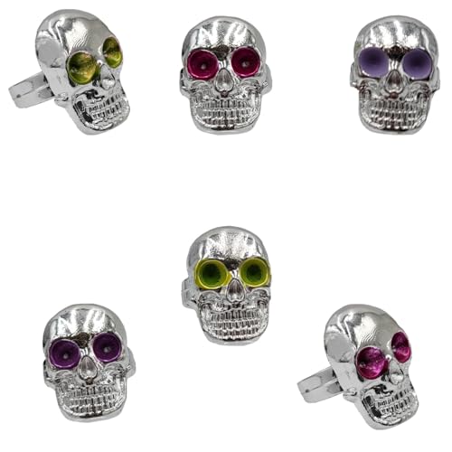 Chochkees Halloween Plastic Skull Ring Toy, Costume Accessory, Halloween Party Favor 0.75