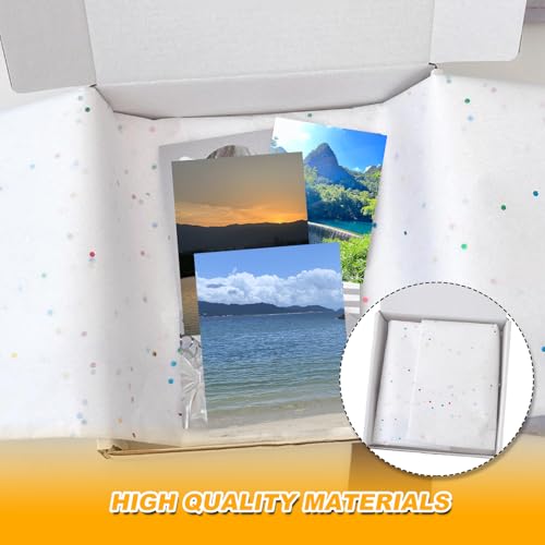 Glitzer Seidenpapier Verpackungsmaterial, 50 Blatt Weiß Seidenpapier Weiss zum Verpacken Geschenkpapier Verpackungspapier 50x33 cm