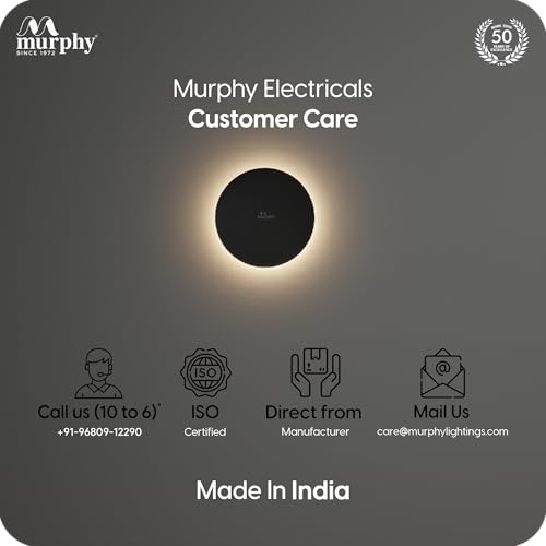 Image of Murphy 12W Black Moon LED Wall Lamp - 2-Year Warranty | Aluminium Body | Warm White Glow | Indoor /Outdoor Modern Lighting Fixture (Pack of 5)