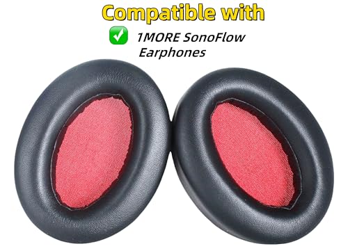 Replacement Ear Pads para Auriculares 1MORE SonoFlow/SonoFlow SE - Negro | Almohadillas SonoFlow Pro con Cuero de Proteína y Espuma de Memoria para Mayor Comodidad y Aislamiento de Ruido miniatura 2
