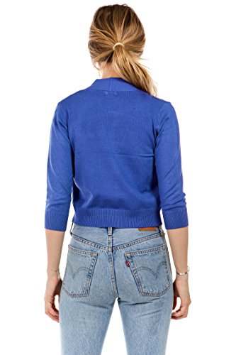 Image of Cielo Women's Soft Solid Open Front 3 /4 Sleeve Sweater Cardigan