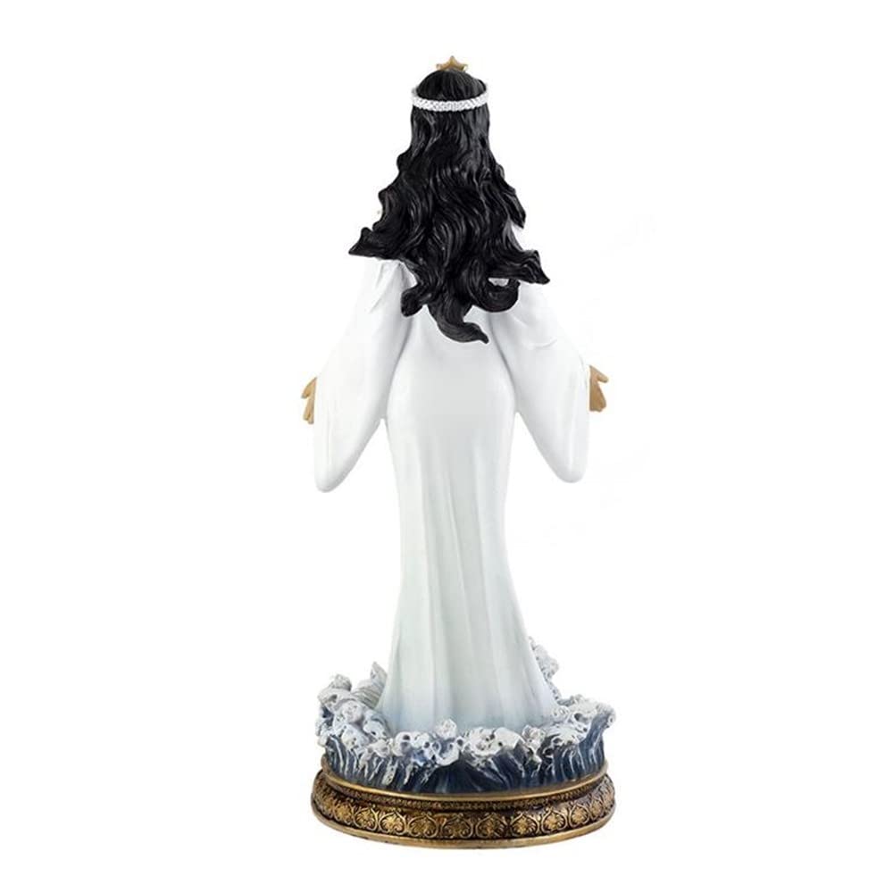 Yemayá Figura 40 cm. Blanca Diosa orishá Pueblo egba religión Yoruba Imagen Base Olas peana Resina