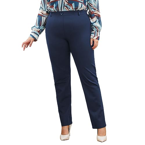 DGD Plus Size Women's Straight-Leg Dress Pants