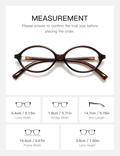 Image of Slocyclub Oval Blue Light Blocking Glasses for Women with Eyeglass Case | Filters harmful blue light, reduces eye strain, Vintage oval frame, Lightweight for daily wear