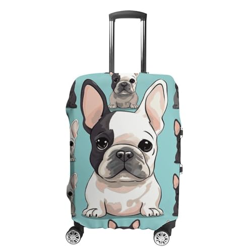 Cute French Bulldog Travel Luggage Cover Anti-scratch Suitcase Cover Elastic Suitcase Protective Cover Fits 19-32 Inch Luggage XL