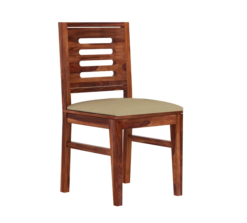 Image of Dining Table 2 Seater with 2 Chair and 1 Table, Sheesham Wood Dining Chairs Set of 2, Wooden Dining Set 2 Seater for Hotel Kitchen Restaurant Natural Brown