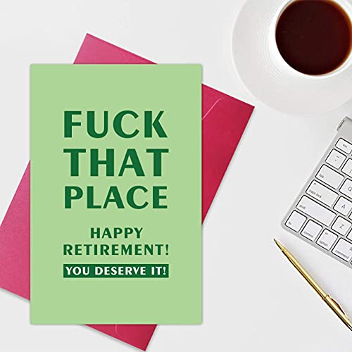 Norssiby Funny Rude Retirement Card, Sarcastic Retirement Card For Him Her, Fuck That Place, Happy Retirement Card #TOP2
