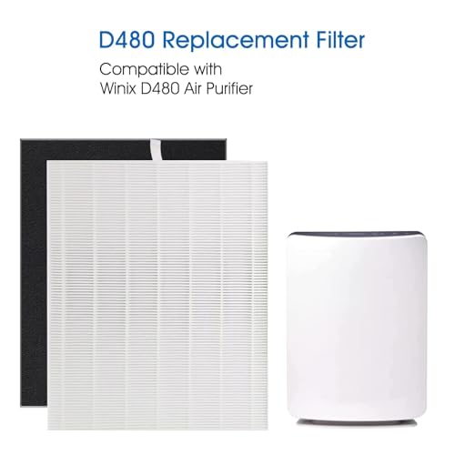 Filtre D4 Winix D480 compatible avec 2 HEPA H13 et 8 charbon - 2