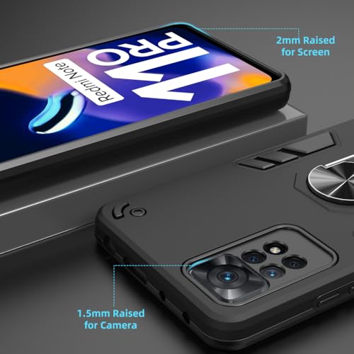 Image of NDCOM for Redmi Note 11 Pro Plus 5G Back Cover | Stylish Design Redmi Note 11 Pro Plus 5+G Back Case | Redmi Note 11 Pro 4G Back Cover Ring Holder Case