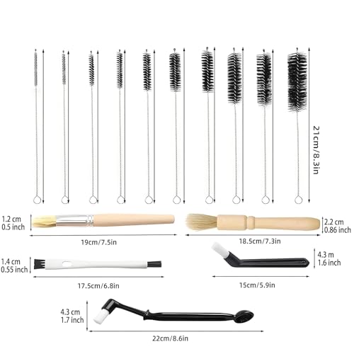 Image of Espresso Machine Cleaning Brush - 15 PCS Long Handle Straw & Bottle Brush Kit, Flexible Scrubber for Coffee Pots, Mugs, Cups, Water Bottles, Glassware & Bent Pipes