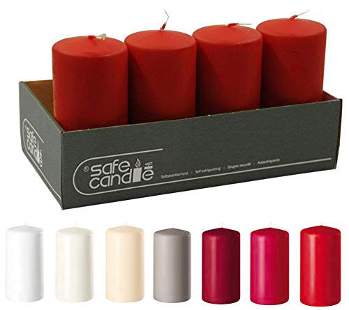 Bougies piliers de l'Avent rubis 15x7 cm pour décoration de table de Noël